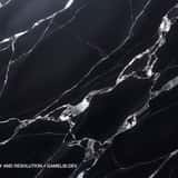 Elegant dark luxury marble texture featuring a pitch-black stone background with sharp, contrasting white and silver diagonal veining.