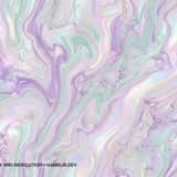 Soft pastel pearlescent marble texture featuring gentle flowing waves of light pink, lavender, and mint green with subtle iridescent holographic effects.