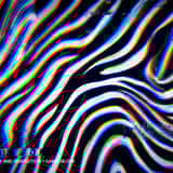 Abstract organic glitch texture displaying wavy, distorted liquid datamoshing with sharp red, green, and blue chromatic aberration ripples on a dark background.