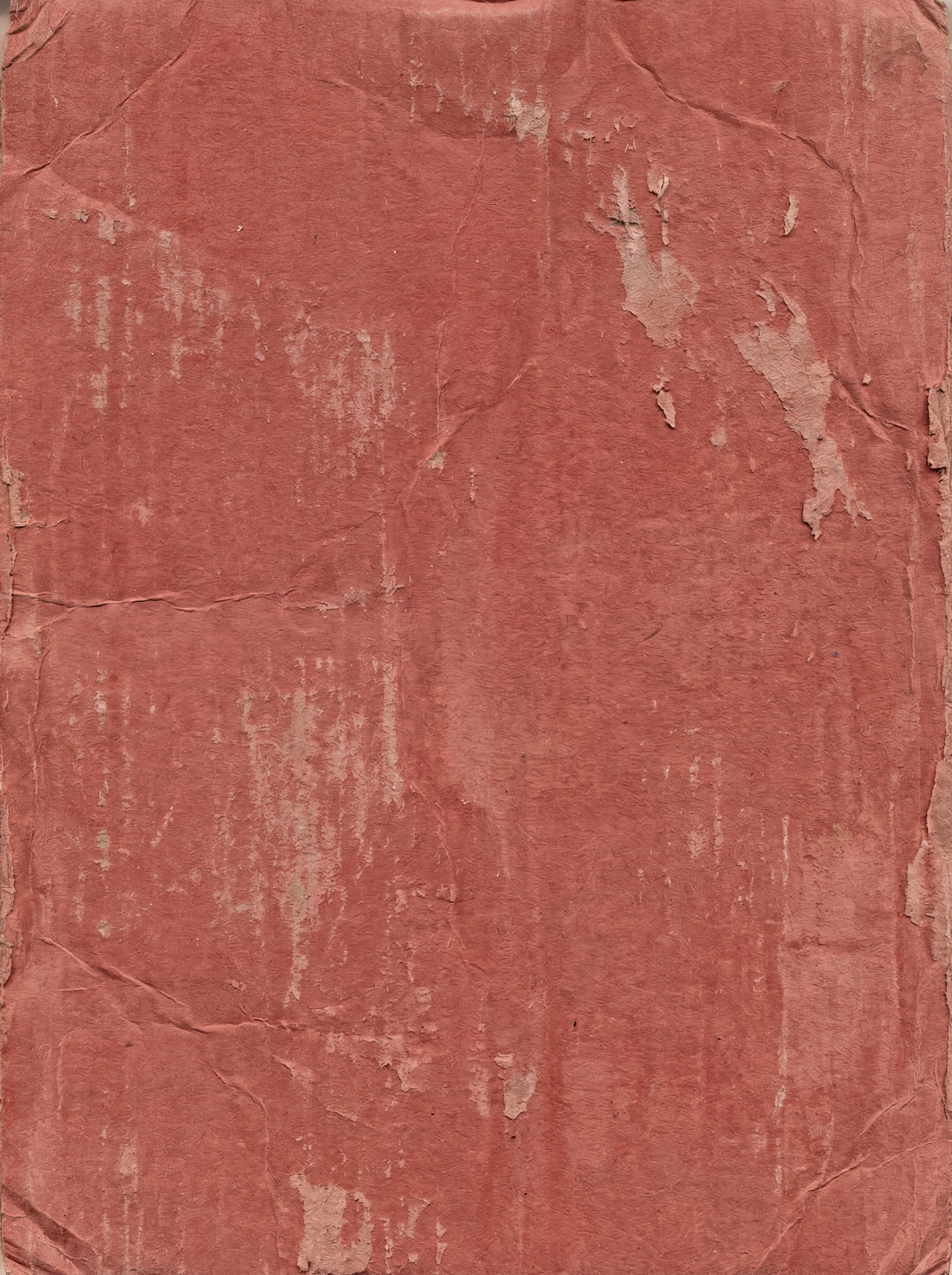 A 4K texture showing worn red cardboard with visible creases and peeling surface.