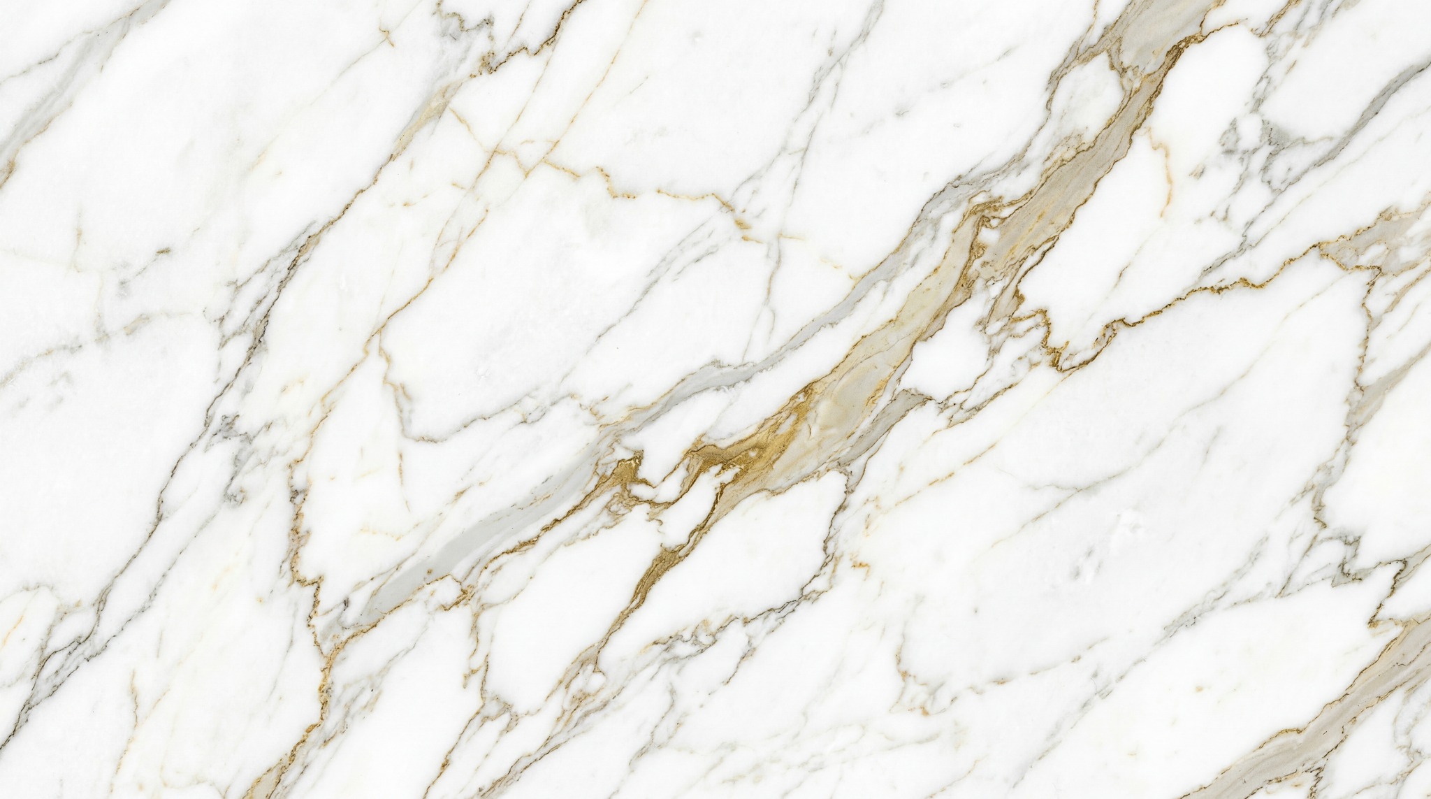 High-resolution white marble texture with striking gold and grey veining.