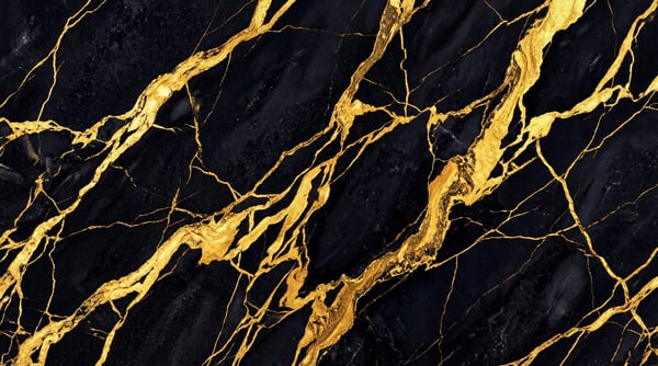A high-resolution texture of black marble with prominent, irregular gold veins.