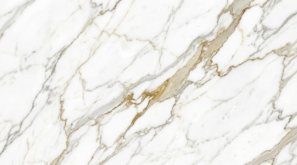 High-resolution white marble texture with striking gold and grey veining.